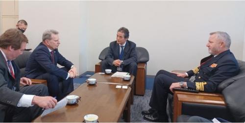Meeting with SE to HoA Mr. Nakagome, DG of EU Mr. Shimizu and DG of MoD International Affair Mr. Miura