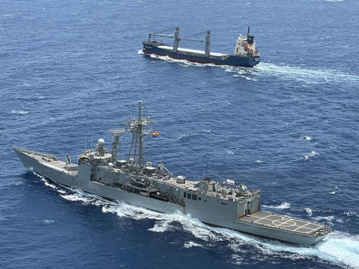 Atlanta’s asset escorting a merchant ship in the Western Indian Ocean