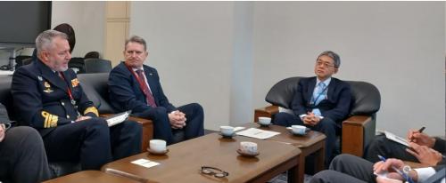 Meeting with SE to HoA Mr. Nakagome, DG of EU Mr. Shimizu and DG of MoD International Affair Mr. Miura