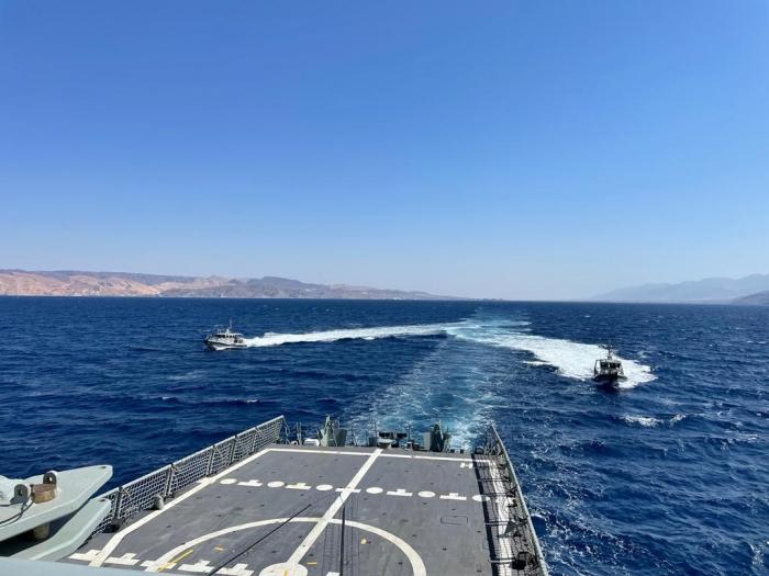 Jordan Royal Naval Forces and EUNAVFOR flagship NAVARRA