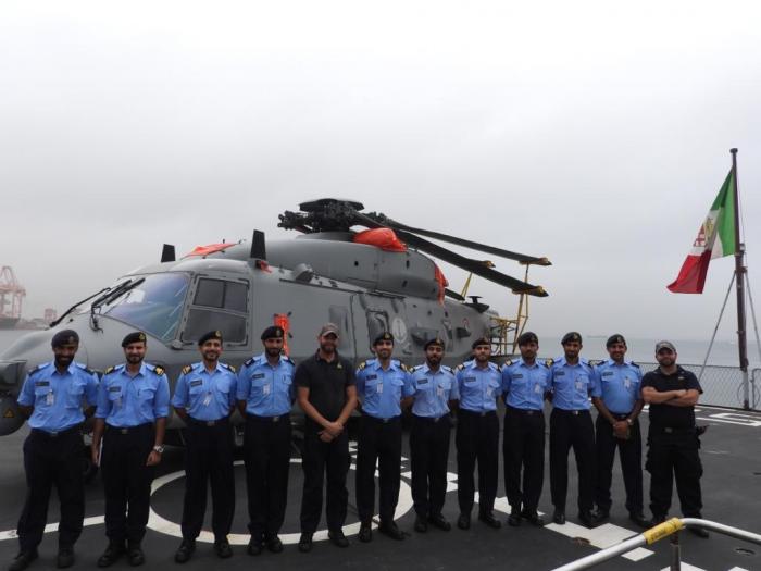 Omani Navy Ship RON AL MUAZZAR crewmembers on board EU NAVFOR ITS DURAND DE LA PENNE