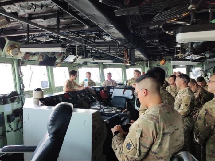 US Army soldiers and ESPS NAVARRA crewmembers during their visit to Djibouti
