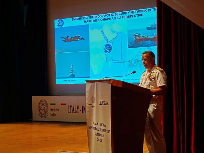DCOM during his intervention in the Italy-India Maritime Security Seminar