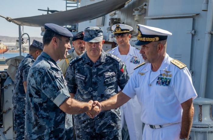 Colonel  Hisham Khaleel Al-Jarrah and Rear Admiral Fabrizio Rutteri.