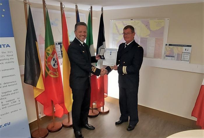 DCOM and CDR Giry during the award ceremony