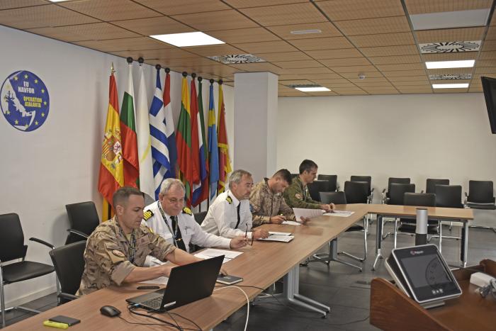 ATALANTA Chief of Staff and OHQ personnel attending the VTC