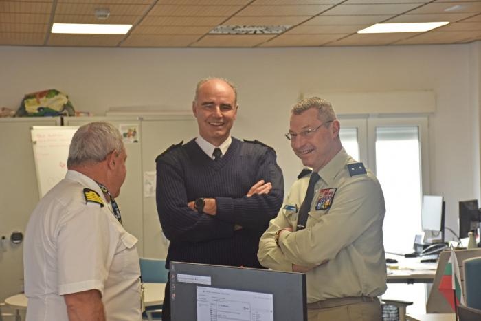 EUNAVFOR ATALANTA Operation Commander, Chief of Staff and the Director of Operations of the European Union Military Staff during the visit.