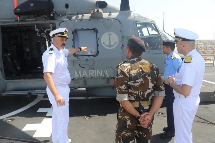 Force Commander and Commander Al Abri during the visit to ITS MARTINENGO
