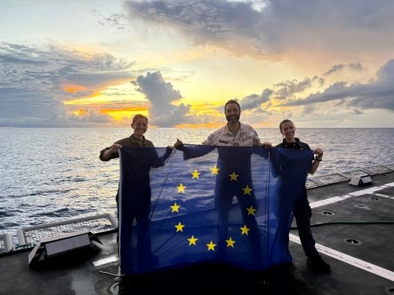 EUNAVFOR ATALANTA personnel celebrating the Europe Day