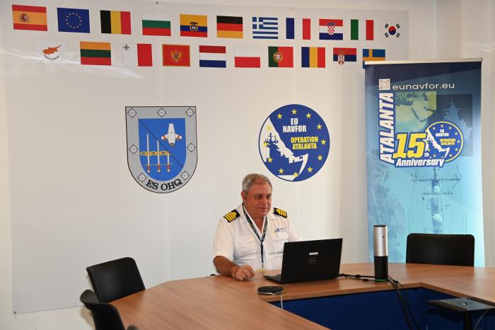 EUNAVFOR ATALANTA Chief of Staff attending the VTC