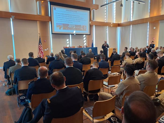 Operation Commander during his speech at the Sea NATO Centre of Excellence