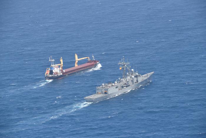 EUNAVFOR ATALANTA flagship ESPS SANTA MARIA and MV DOLORES