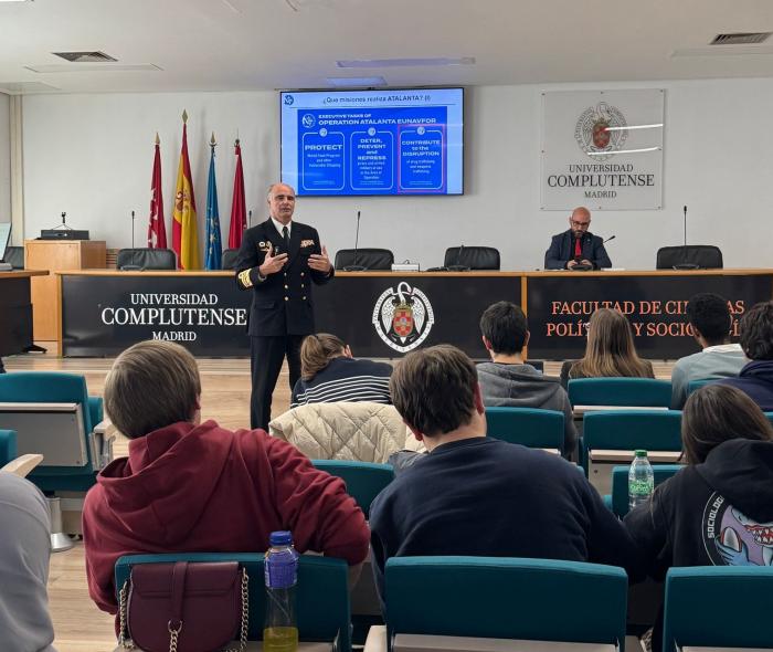 EUNAVFOR ATALANTA Operation Commander during his briefing at the University Complutense