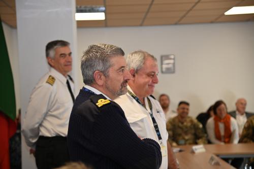 ATALANTA Deputy Commander Rear Admiral Vazquez Sans during a meeting at the EUNAVFOR ATALANTA OHQ