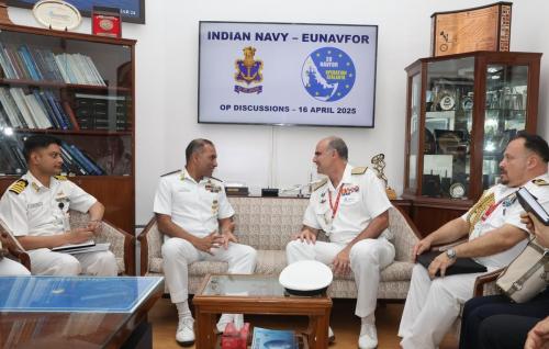 ATALANTA Operation Commander Vice Admiral Ignacio Villanueva Serrano high-level meetings in India