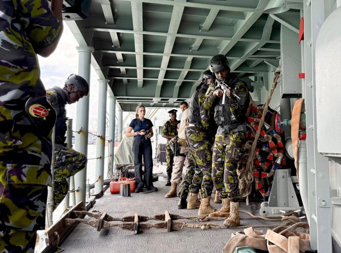 Kenyan Navy and Operation ATALANTA forces conducting the Boarding and Search training