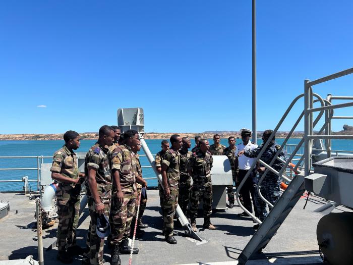 Malagasy Navy cadets during their visit to EUNAVFOR ATALANTA flagship