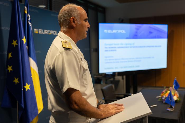 Operation Commander in his speech after the signing of the Working Arrangement with EUROPOL