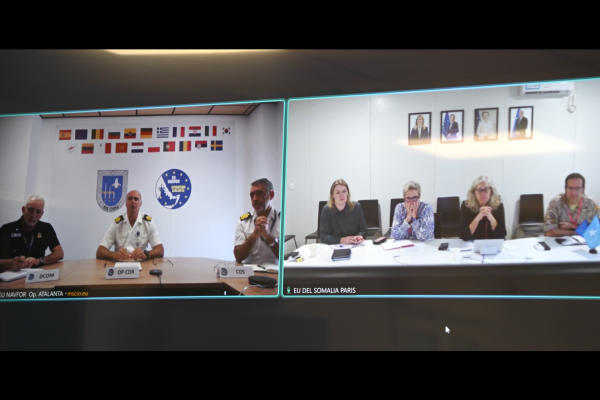 Virtual meeting between EU Delegation in Somalia and ATALANTA OHQ