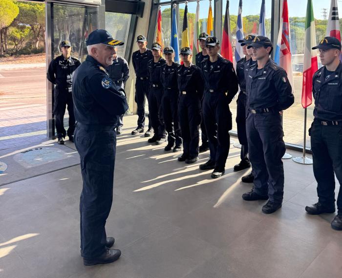 Operation ATALANTA Deputy Commander welcoming the Italian Navy Cadets