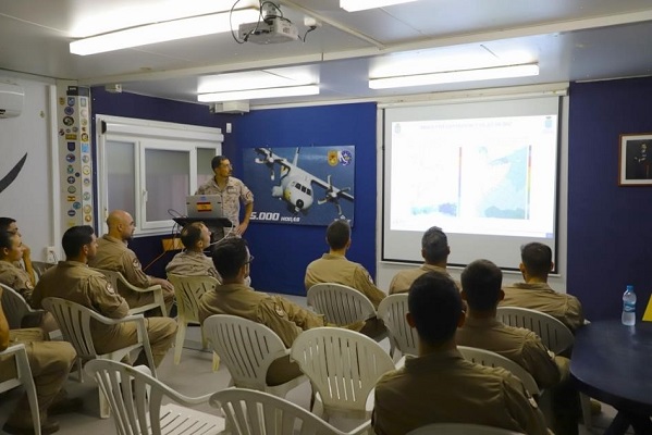 BULLSHARK air assets briefing at the EUNAVFOR ATALANTA ORION detachment in Djibouti.