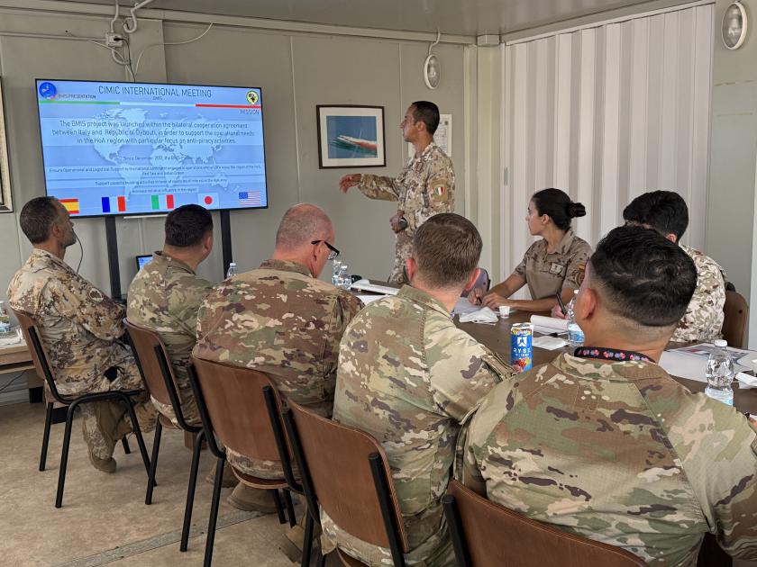 Representatives from multinational partners during the CIMIC Meeting