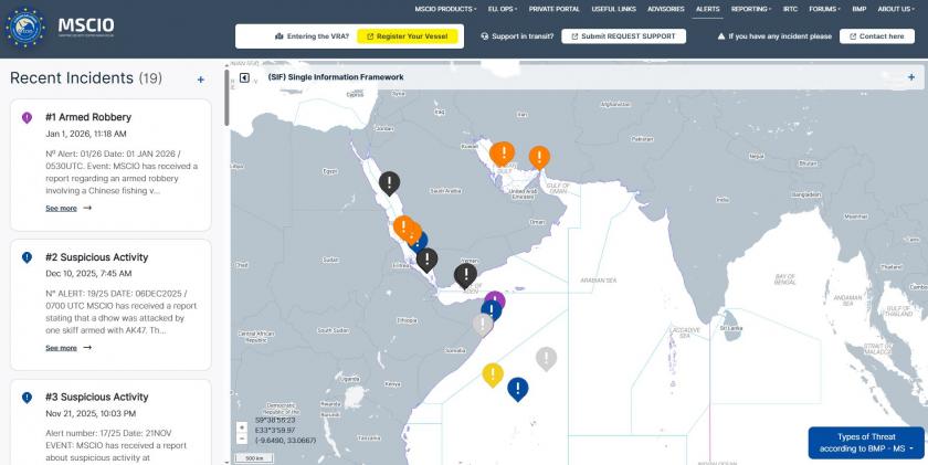 MSCIO alert on recent incident in the Western Indian Ocean