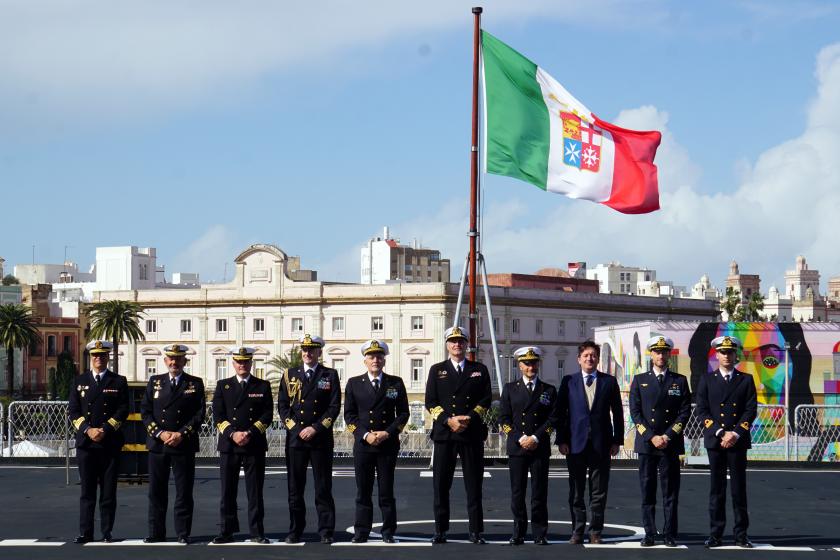 ATALANTA Flag officers during the visit to ITS SAN GIUSTO