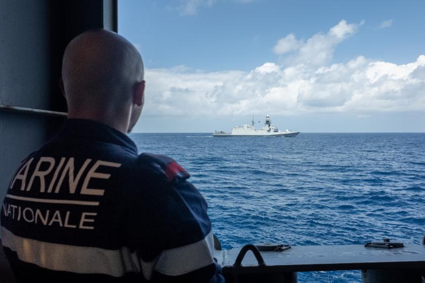 Views of ATALANTA flagship ITS BIANCHI from French Task Group JEANNE D’ARC asset