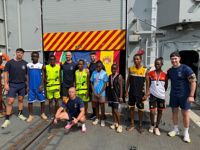 Local citizens and ATALANTA personnel after the race