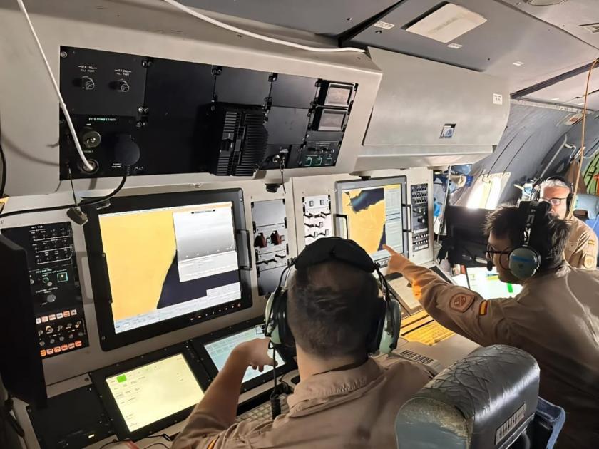 ATALANTA Maritime Patrol and Reconnaissance Aircraft cabin crew conducting surveillance missions in the area of operation