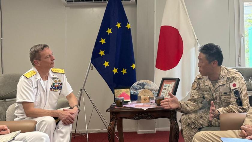 ATALANTA Force Commander and Chief of the Japan Self-Defense Force Base