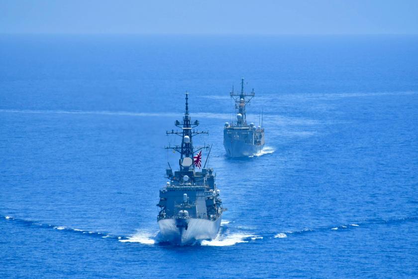 The Combined Maritime Force Japanese warship JS YUUDACHI and the Operation ATALANTA ESPS CANARIAS