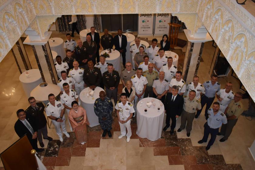 Japan’s Self-Defence Forces and ATALANTA ORION detachment personnel at the Japanese Embassy in Djibouti.