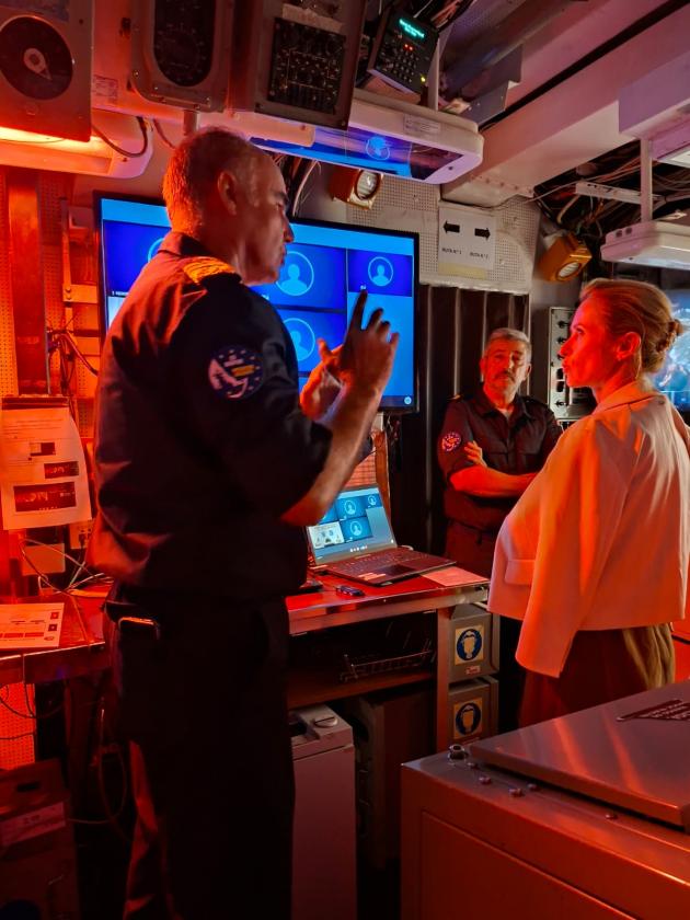 The High Representative/ Vice President, Operation Commander ATALANTA and Force Commander during the visit to ATALANTA flagship ESPS NUMNACIA
