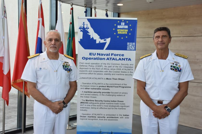 Rear Admiral Fantoni and Rear Admiral de Majo after the Handover-Takeover