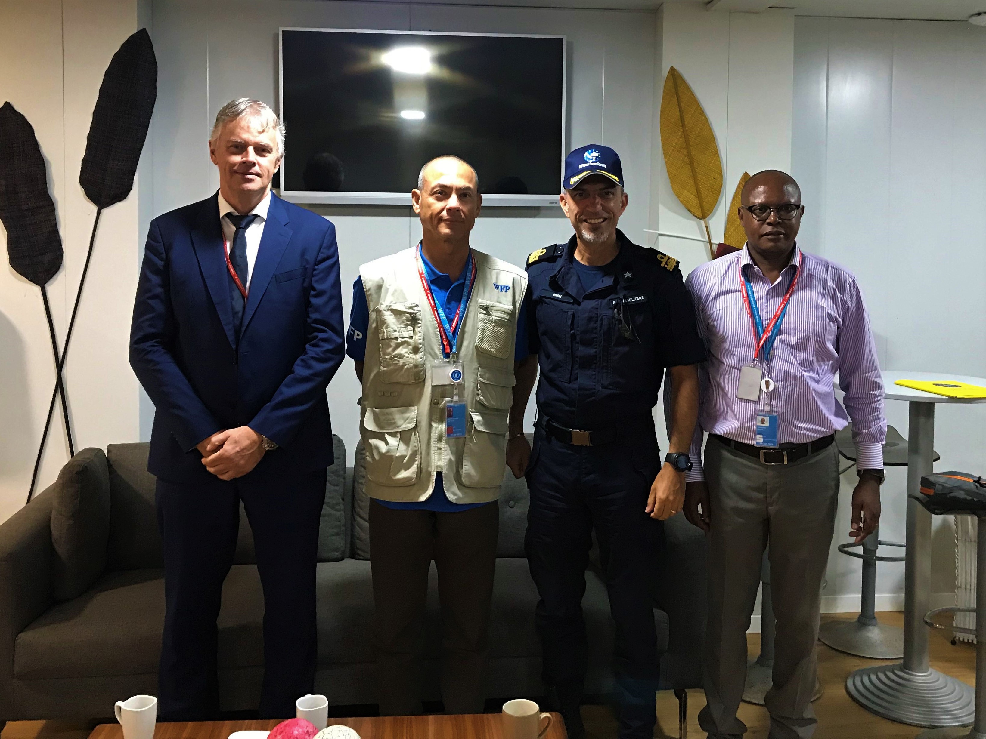 R. Adm. Simi meets with representatives of World Food Program (WFP) and the Food and Agriculture Organization of the United Nations (UNFAO) in Mogadishu.