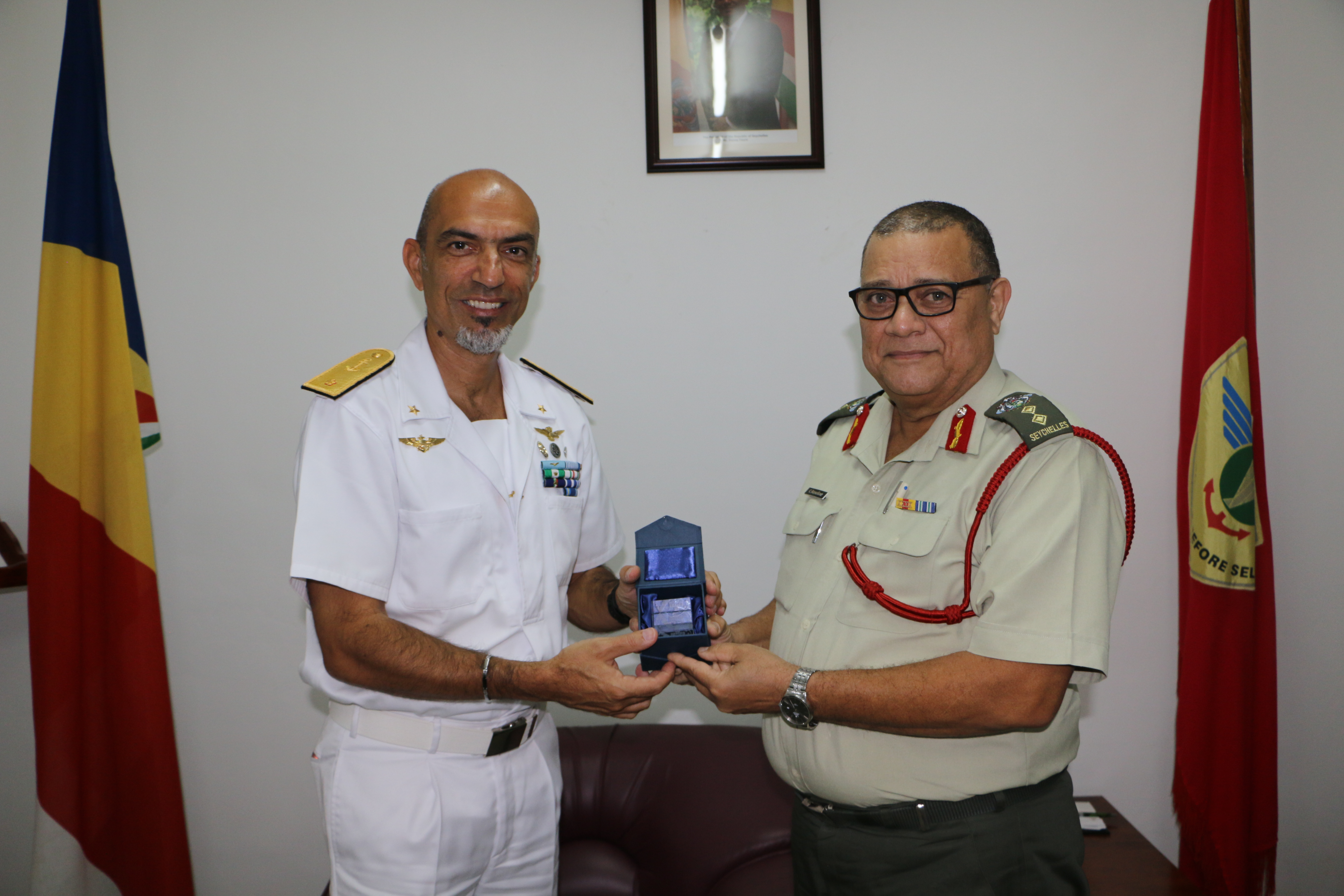 R. Adm. Simi with Chief of SPDF Col. Clifford Roseline.