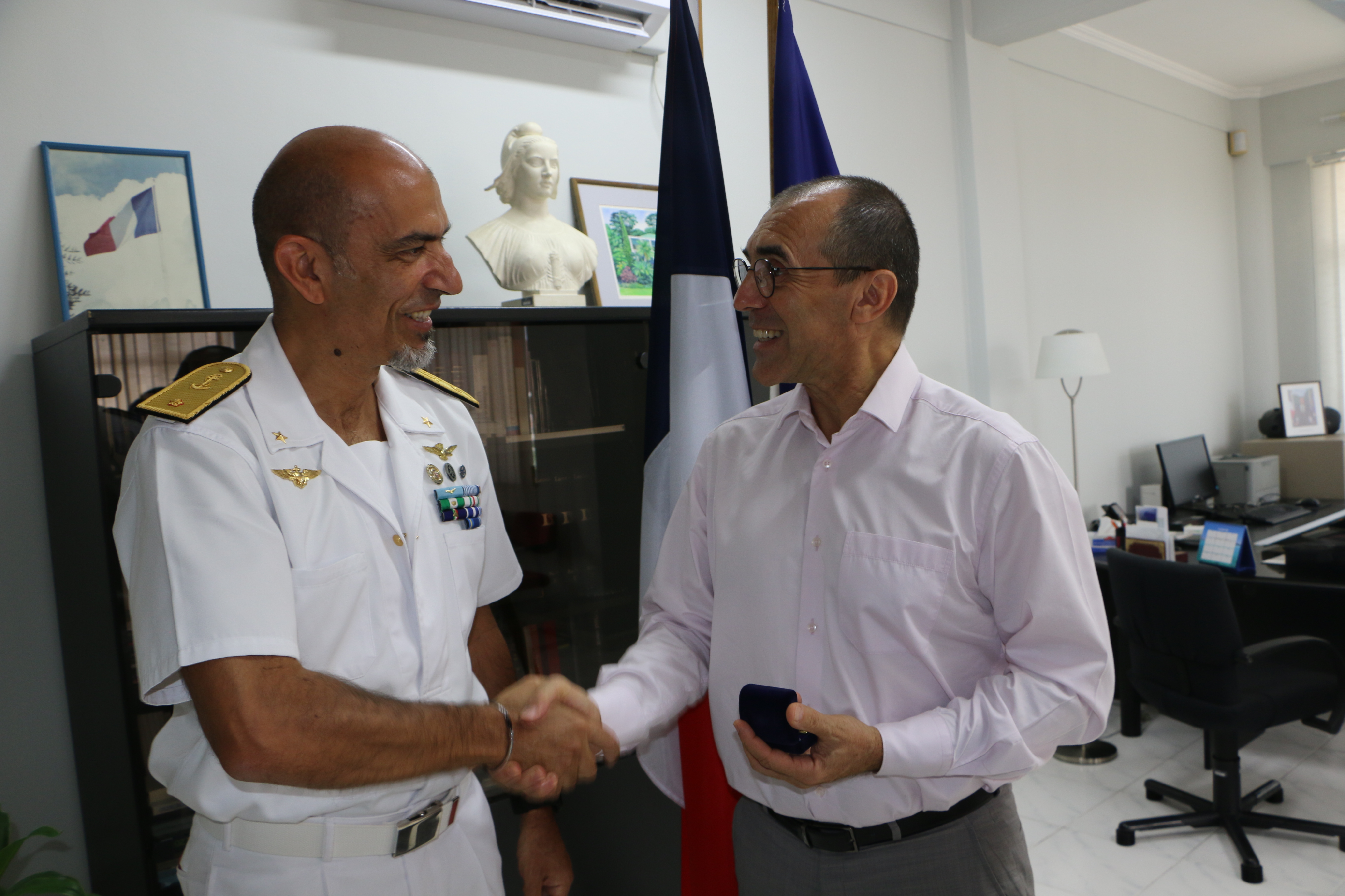 R. Adm. Simi with French Ambassador H.E. Dominique Mas.