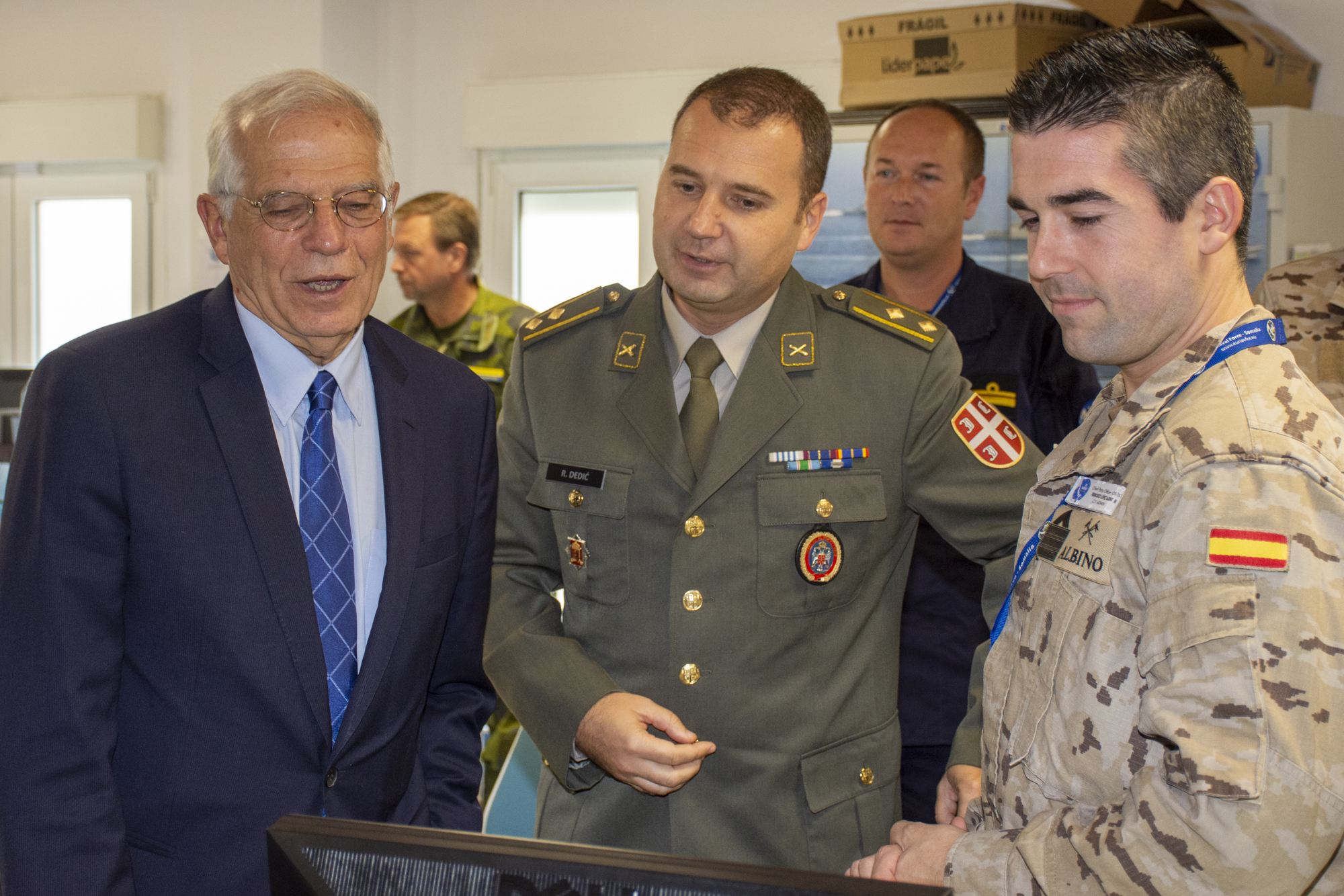 Mr. Josep Borrell visits EU NAVFOR Somalia Operation ATALANTA Headquarters in Rota on 20 November 2019.