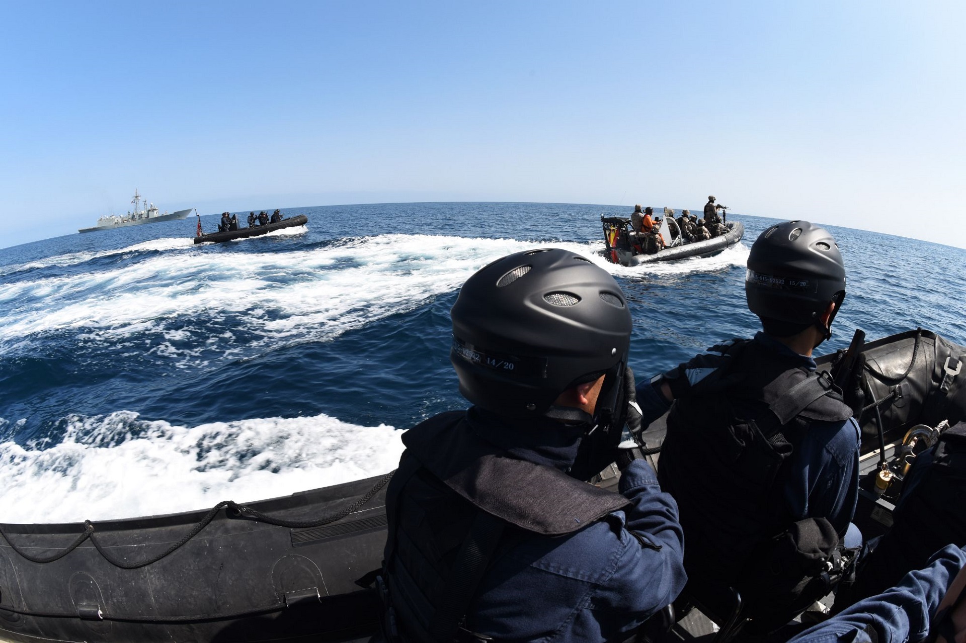 EU NAVFOR Somalia conducts joint naval exercises with Japanese frigate JPS Yugiri and the Maritime Security Centre of the Sultanate of Oman