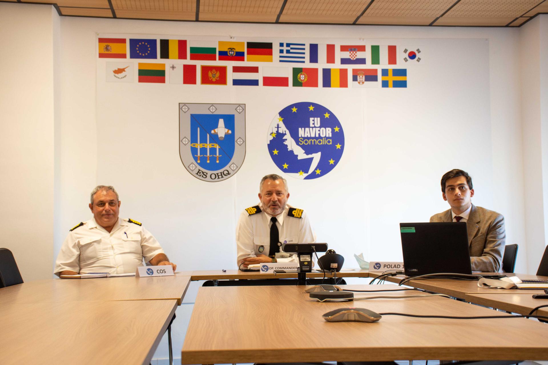 First meeting between Operation Commander and Force Commander EU NAVFOR Somalia with Mission Force Commander of new EU Training Mission Mozambique