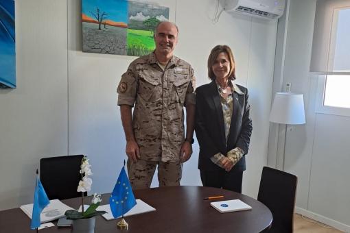 EU Ambassador to Somalia H.E. Karin Johansson with OPCDR Vice Admiral Ignacio Villanueva Serrano