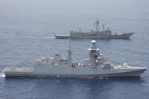 EUNAVFOR ATALANTA flagship ITS BIANCHI  and EUNAVFOR ATALANTA asset ESPS CANARIAS